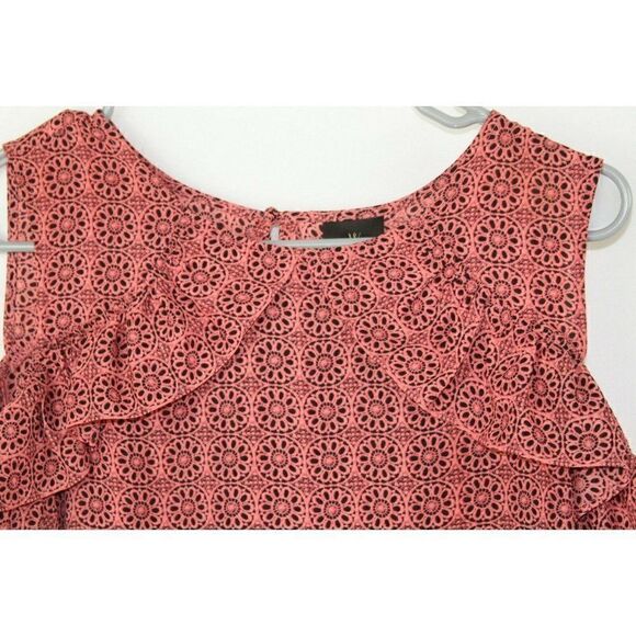 Worthington Print Blouse Cold Shoulder Pink Floral Long Sleeves Womens Petite L - Picture 3 of 8